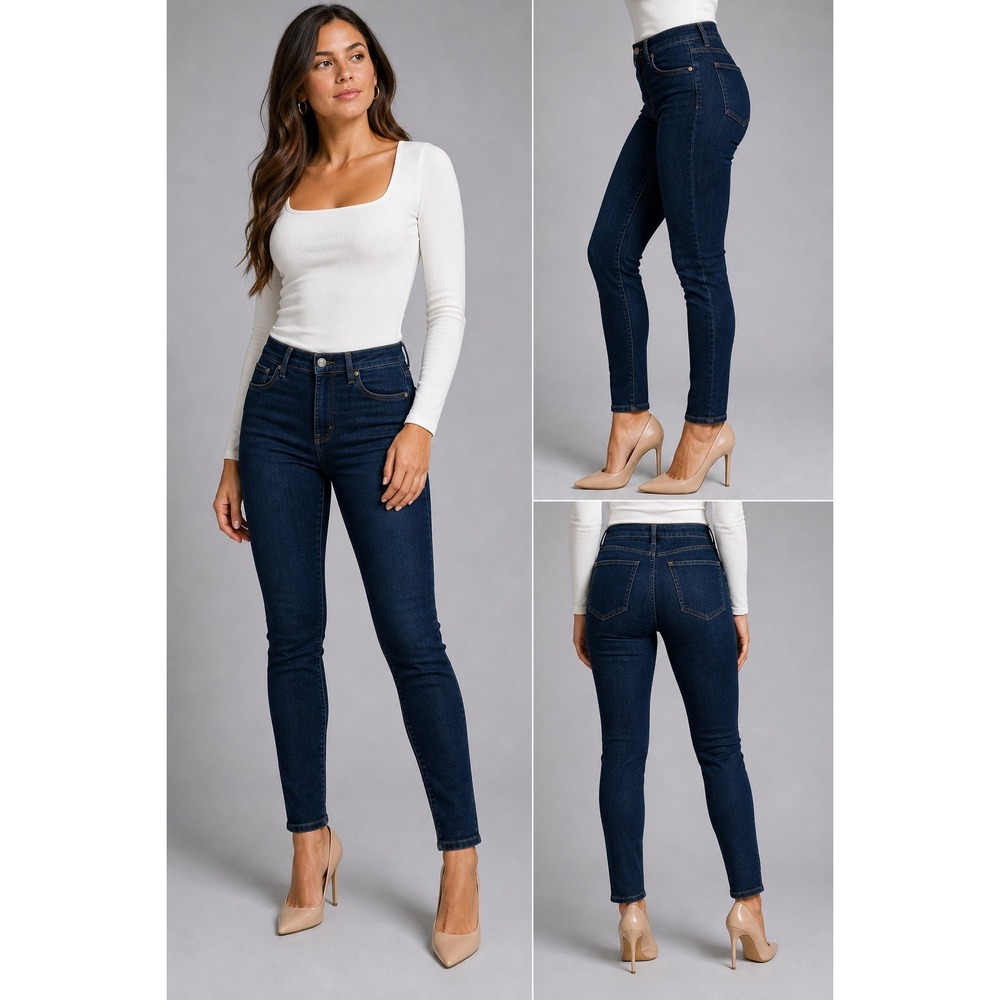 Agolde Sophie Pentacle Dark Wash High Rise Skinny Ankle Crop Jeans A123-1045